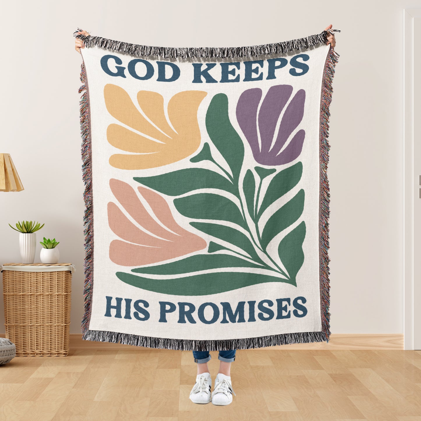 God Keeps His Promises Woven Blanket