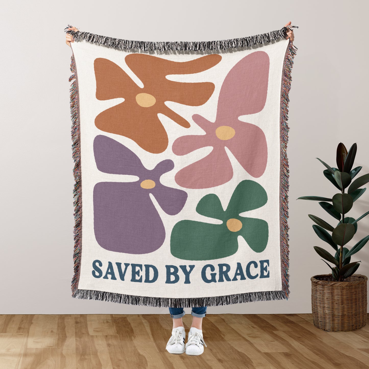 Saved By Grace Woven Blanket