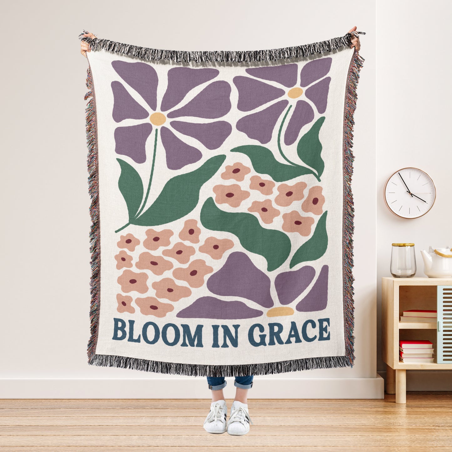 Bloom In Grace Woven Blanket