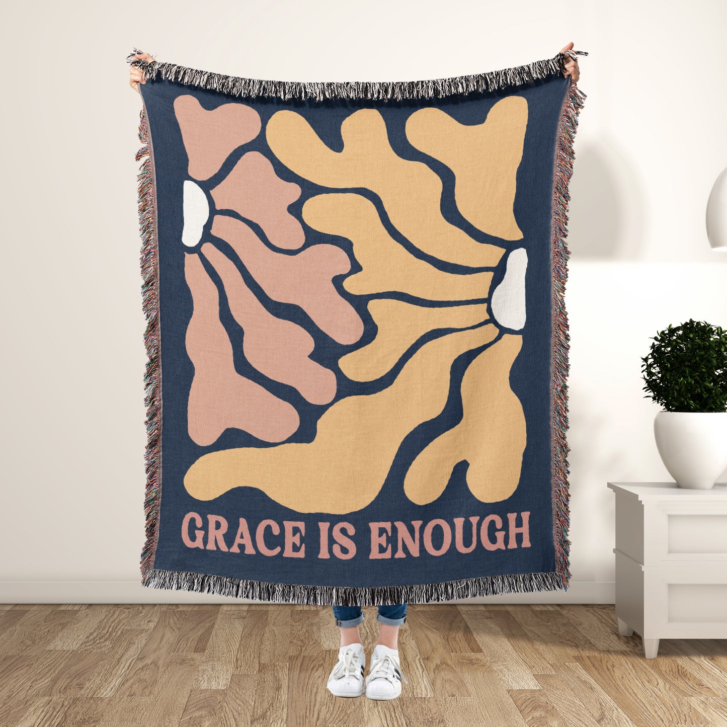 Grace Is Enough Woven Blanket