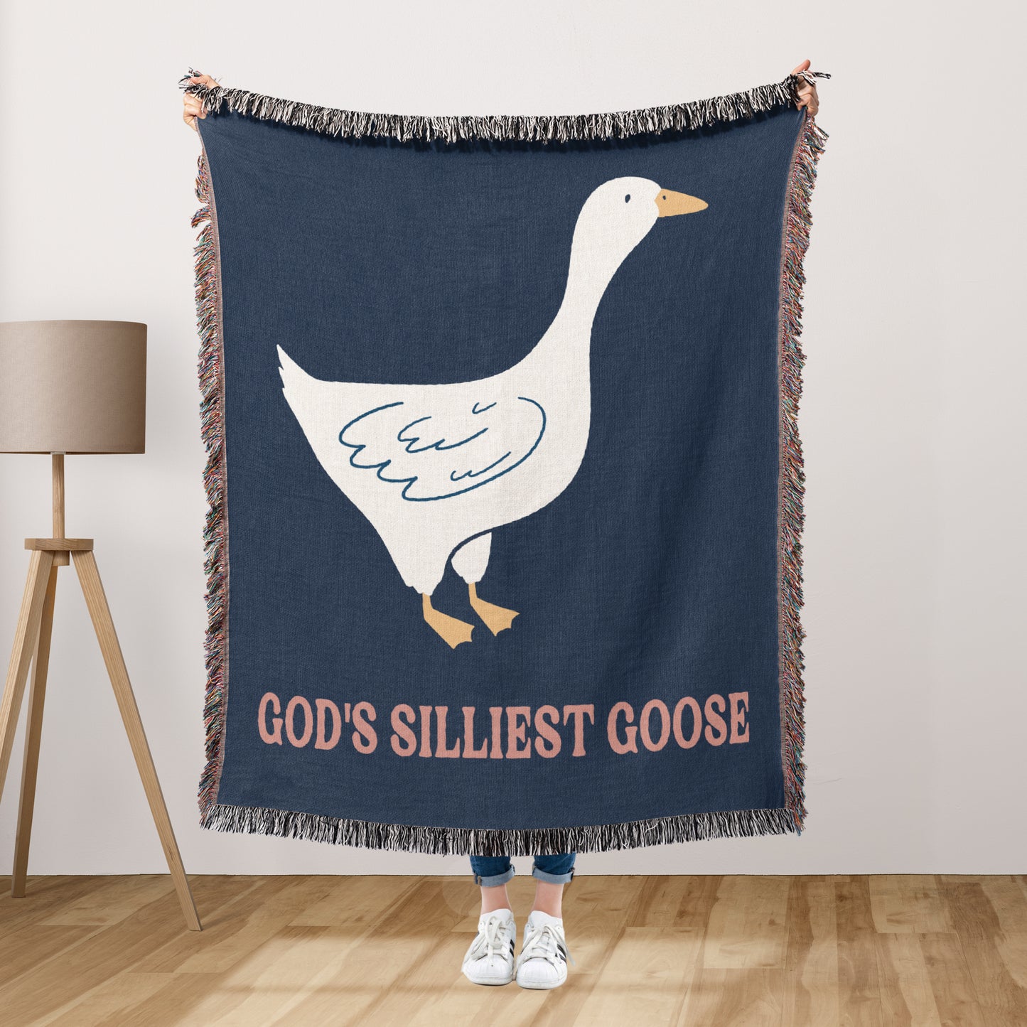 God's Silliest Goose Woven Blanket