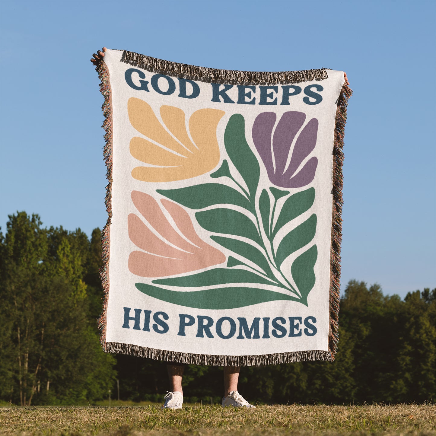 God Keeps His Promises Woven Blanket