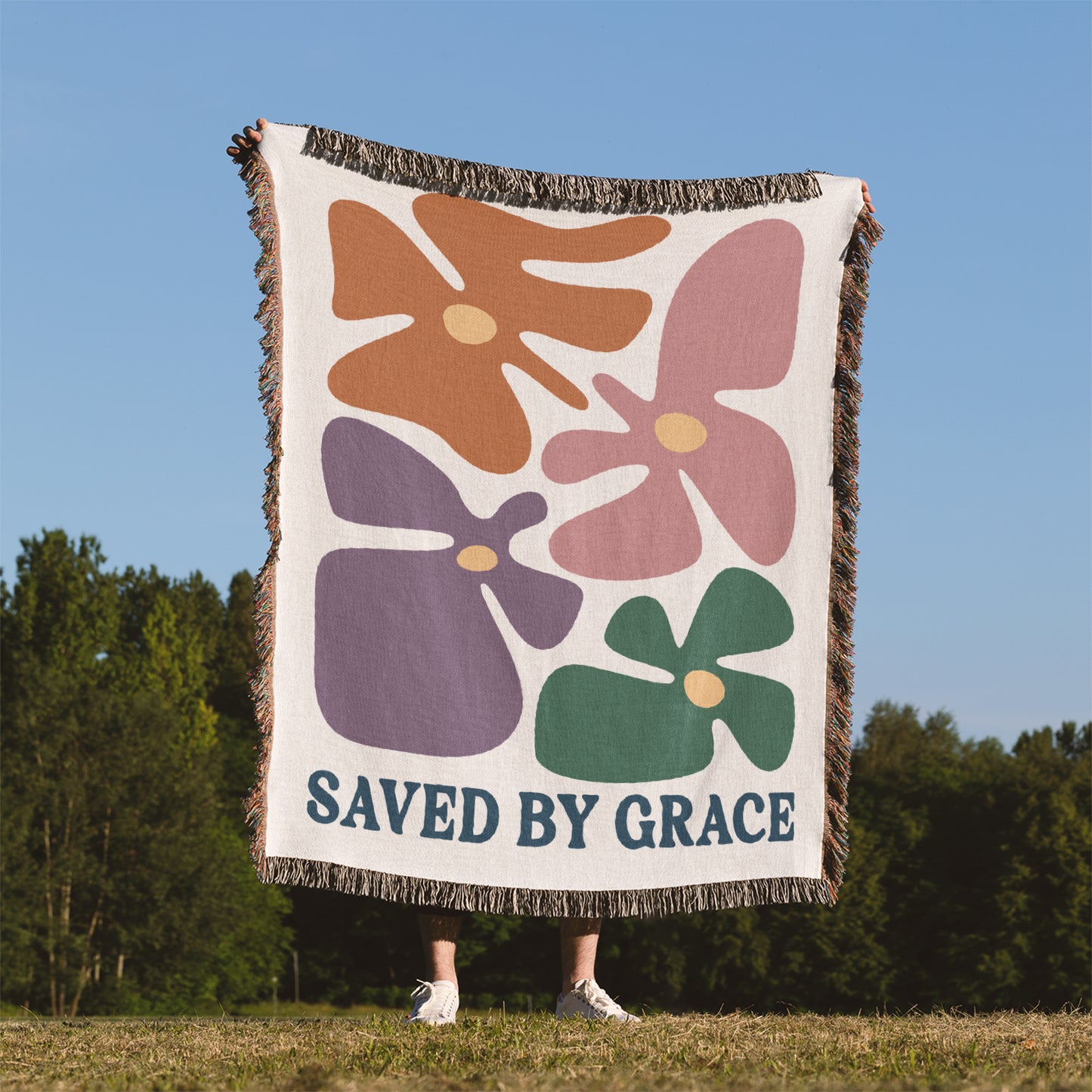 Saved By Grace Woven Blanket