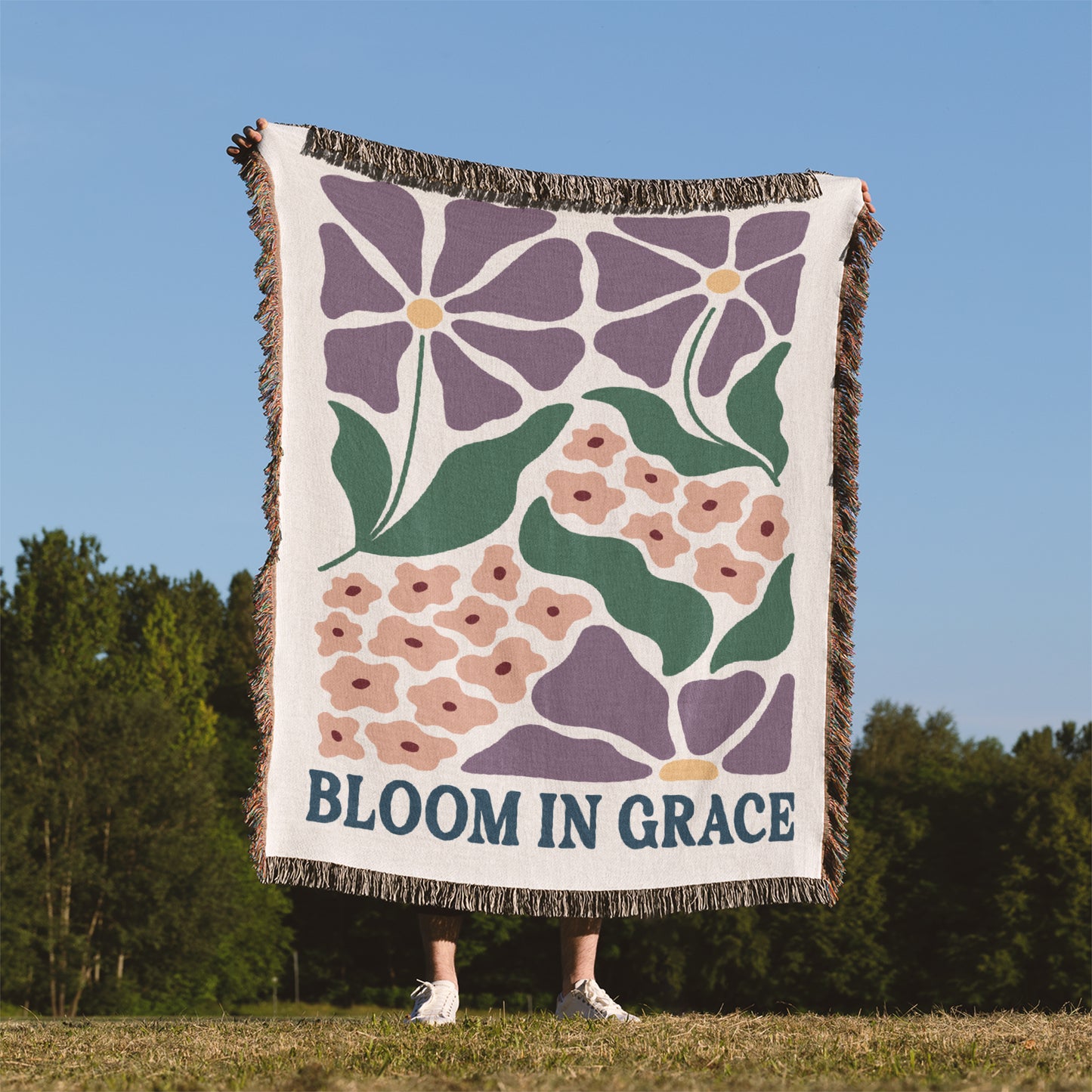 Bloom In Grace Woven Blanket