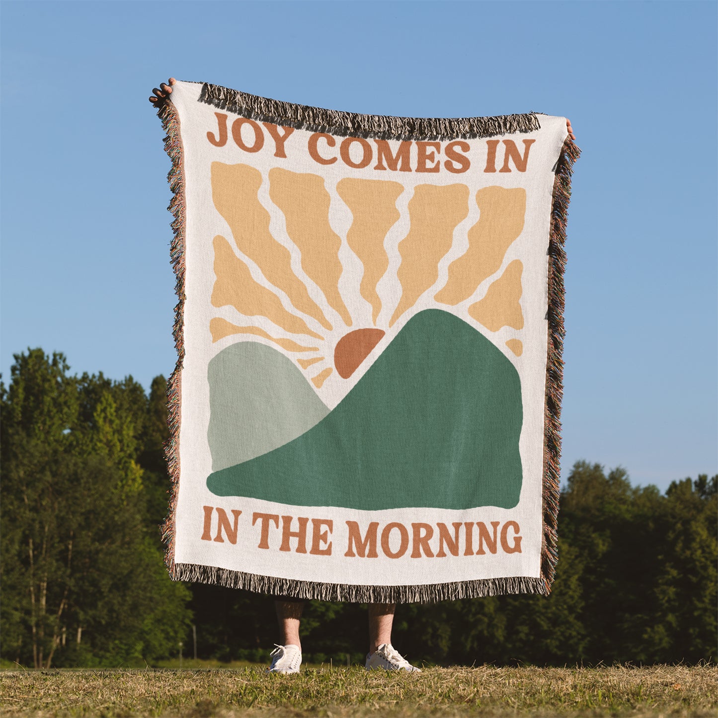 Joy Comes In The Morning Woven Blanket