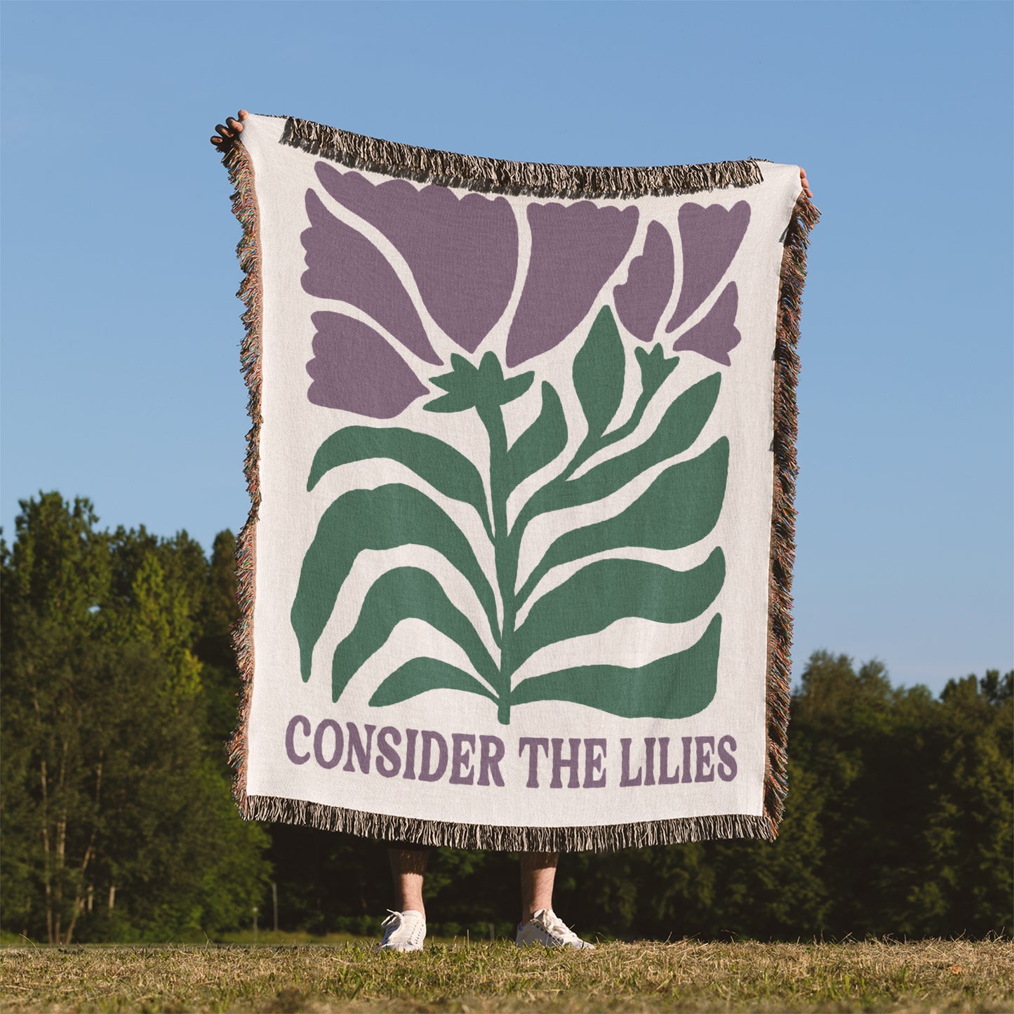 Consider The Lilies Woven Blanket