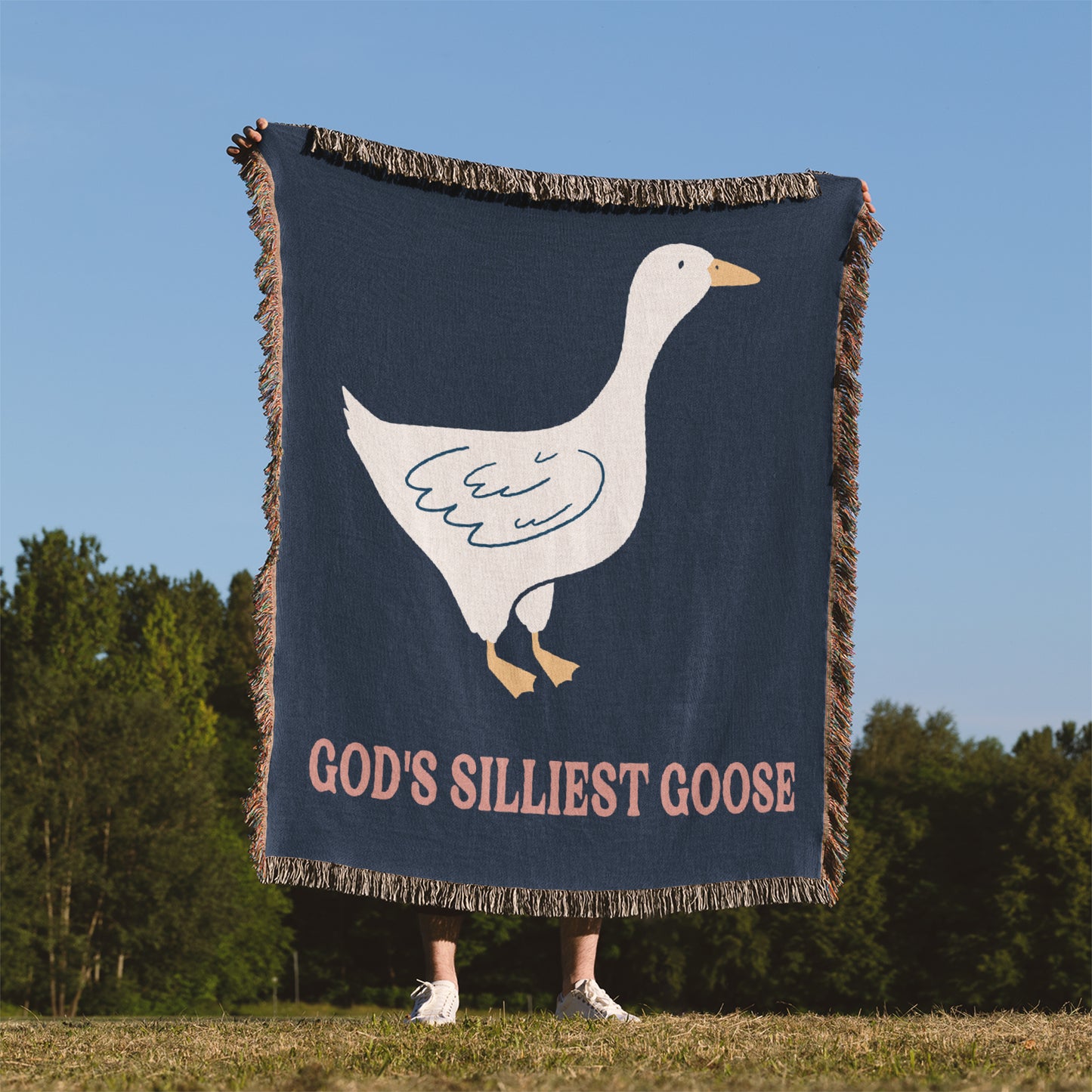God's Silliest Goose Woven Blanket