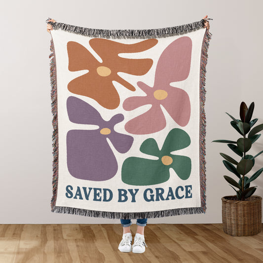 Saved By Grace Woven Blanket