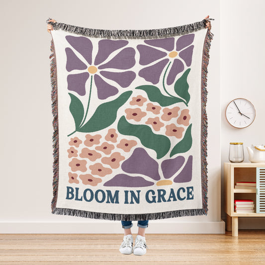 Bloom In Grace Woven Blanket