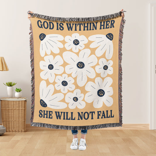 God Is Within Her Woven Blanket