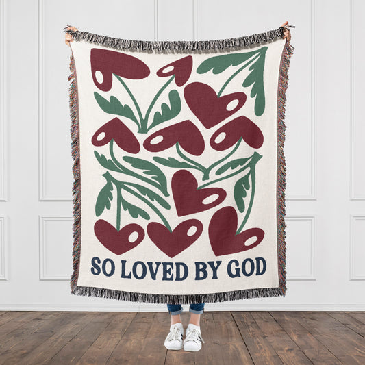 So Loved By God Woven Blanket