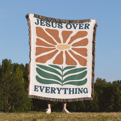 Jesus Over Everything Woven Blanket