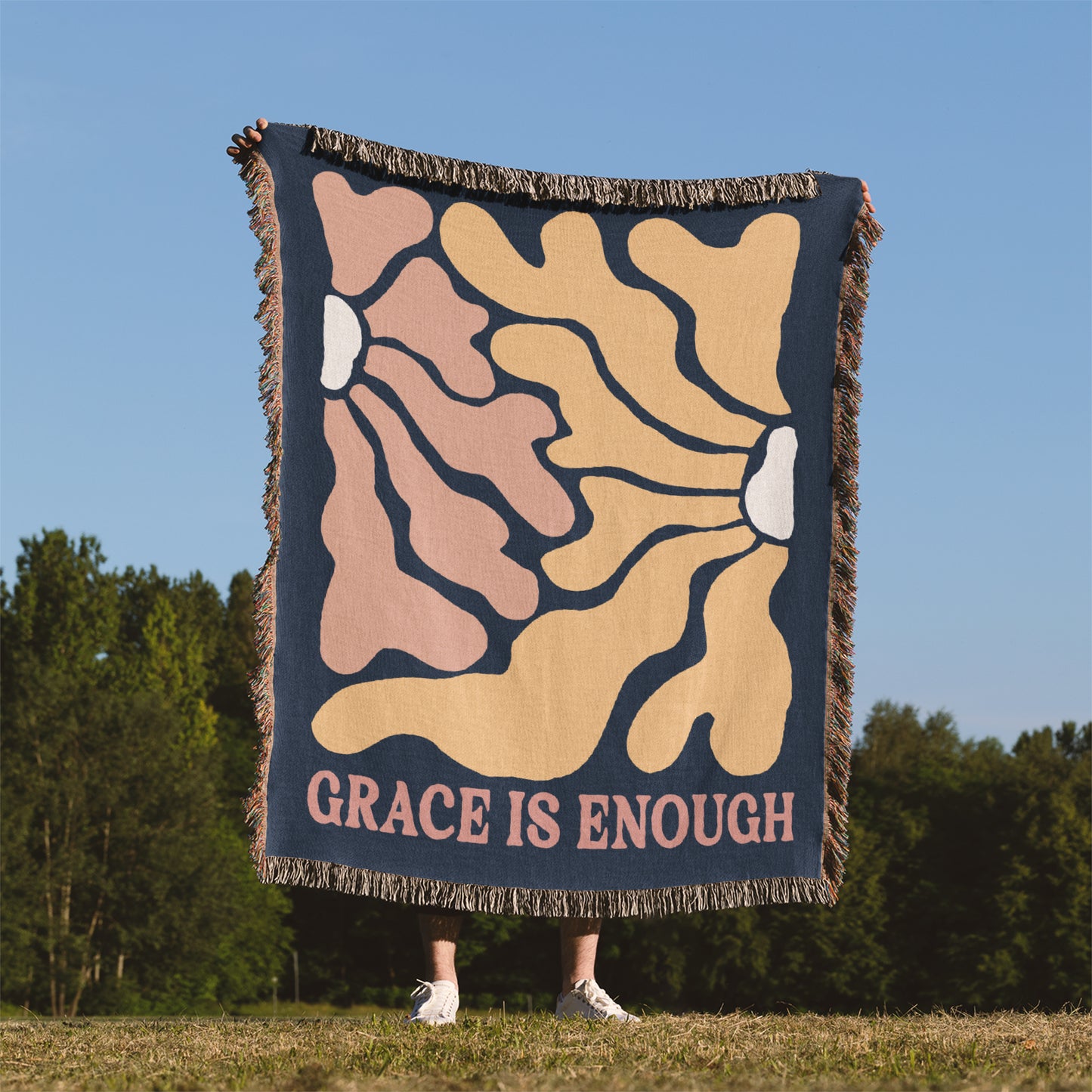 Grace Is Enough Woven Blanket