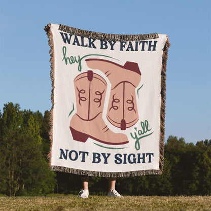 Walk By Faith Woven Blanket